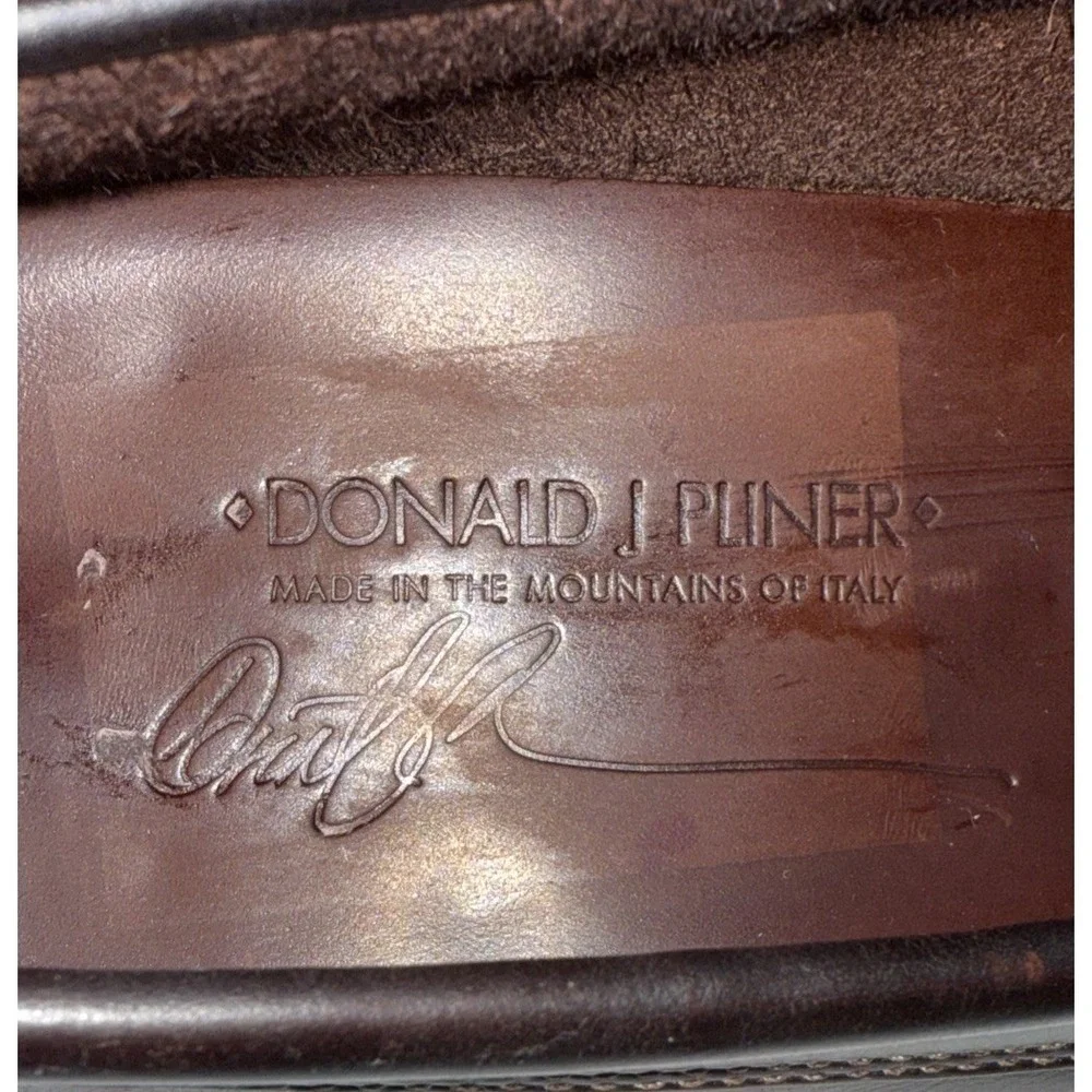 Donald J Pliner Men's Brown Leather Horsebit Loafers Italian Drivers Size 8M